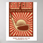 Personalisiertes Retro Golf Club Poster (Vorne)