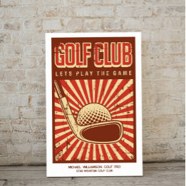 Personalisiertes Retro Golf Club Poster