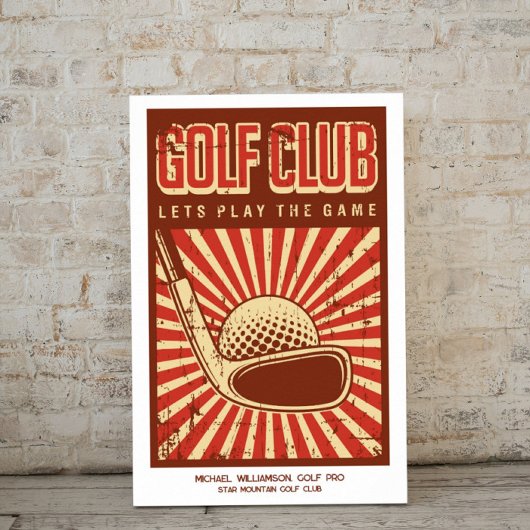 Personalisiertes Retro Golf Club Poster
