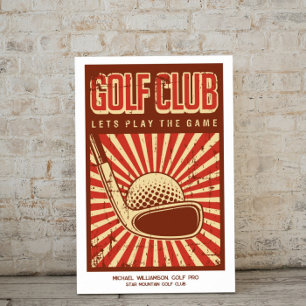 Personalisiertes Retro-Golfclub-Poster Poster