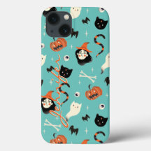 Personalisiertes Retro Halloween Hexenkürbis-Muste