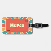 Personalisiertes Retro-Jugendlager Gepäckanhänger (Vorderseite horizontal)