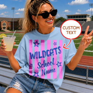 Personalisiertes Retro-Maskottchen-Schulgeist-Team T-Shirt