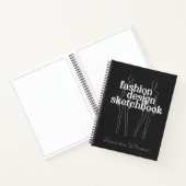 Personalisiertes Retro-Modedesign-Skizzenbuch Schw Notizblock (Innenseite)