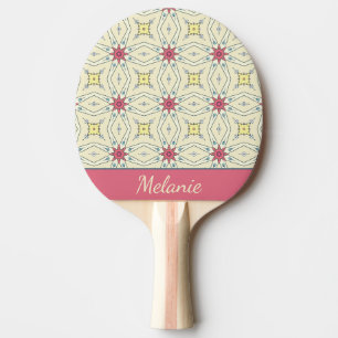 Personalisiertes Retro-Muster in Pastellfarben und Tischtennis Schläger
