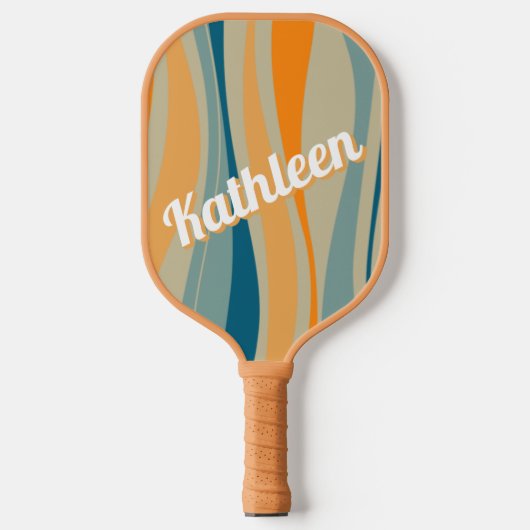 Personalisiertes Retro-Muster Pickleball Schläger (Vorderseite)