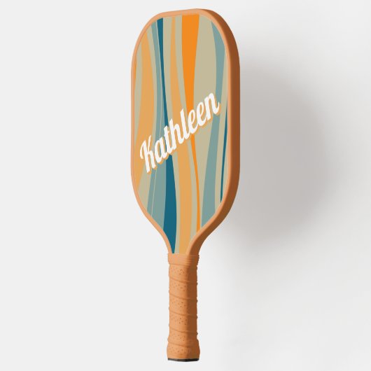 Personalisiertes Retro-Muster Pickleball Schläger (Links)