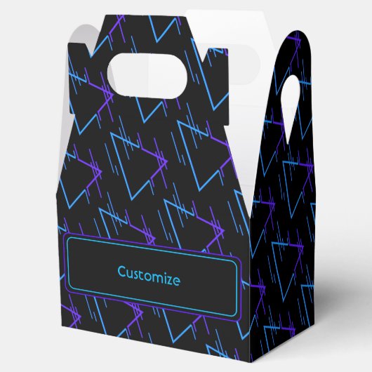 Personalisiertes Retro Neon Geometric Muster 2 Gab Geschenkschachtel (Geöffnet)