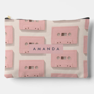 Personalisiertes Retro-Pastell-Kassettenband Vinta Zubehörtasche