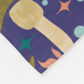 Personalisiertes Retro-Pilz Lila Holz Fleecedecke (Ecke)