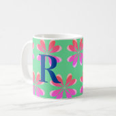 Personalisiertes Retro-Retro-Rosa Kaffeetasse (Vorderseite Links)