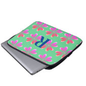 Personalisiertes Retro-Retro-Rosa Laptopschutzhülle (Vorne Knopf)