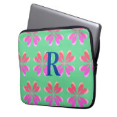 Personalisiertes Retro-Retro-Rosa Laptopschutzhülle (Vorderseite Links)