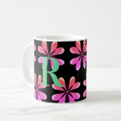 Personalisiertes Retro-Retro-Schwarz Kaffeetasse (Vorderseite Links)