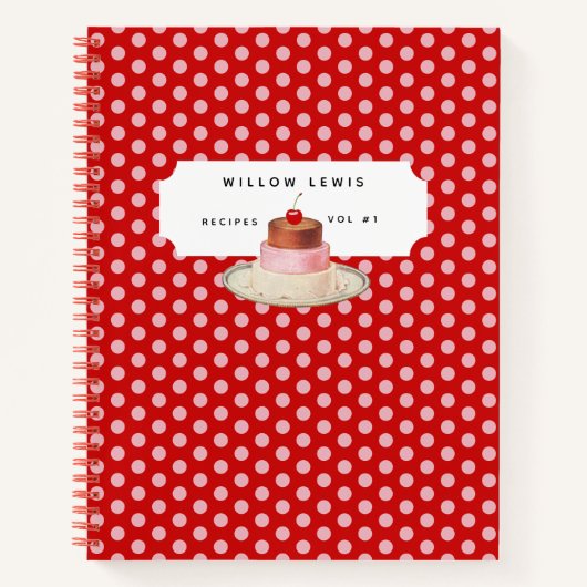 Personalisiertes Retro Rezept Kochbuch Notizblock (Vorderseite)