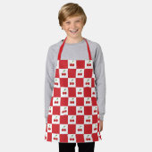 Personalisiertes Retro-Rotkirsch- und Gingham-Karo Schürze (Getragen)