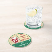 Personalisiertes Retro Sankt-Weihnachten Runder Pappuntersetzer (Vor Ort)