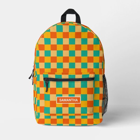 Personalisiertes Retro-Schachbrett Bedruckter Rucksack (Vorderseite)