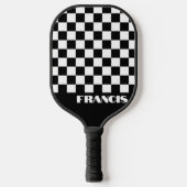 Personalisiertes Retro-Schwarz-Weiß-Pickleball-Pad Pickleball Schläger (Vorderseite)