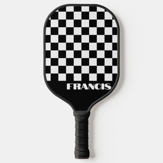 Personalisiertes Retro-Schwarz-Weiß-Pickleball-Pad Pickleball Schläger (Vorderseite)