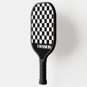 Personalisiertes Retro-Schwarz-Weiß-Pickleball-Pad Pickleball Schläger (Links)