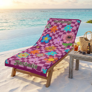 Personalisiertes Retro-Strandtuch   Blumengeschenk Strandtuch