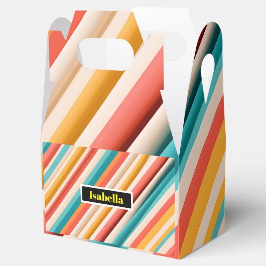 Personalisiertes Retro Strip-Gesichtsfeld | Bunt Geschenkschachtel (Geöffnet)