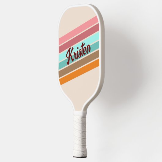 Personalisiertes Retro Strip Pickleball Paddel Pickleball Schläger (Links)