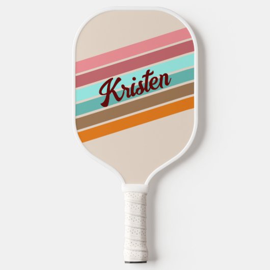 Personalisiertes Retro Strip Pickleball Paddel Pickleball Schläger (Vorderseite)