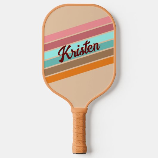 Personalisiertes Retro Strip Pickleball Paddel Schläger (Vorderseite)