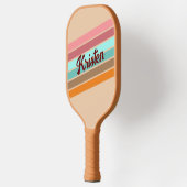 Personalisiertes Retro Strip Pickleball Paddel Schläger (Links)