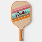 Personalisiertes Retro Strip Pickleball Paddel Schläger (Rückseite)