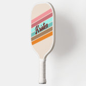 Personalisiertes Retro Strip Pickleball Paddel Schläger (Links)