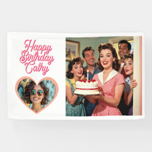 Personalisiertes Retro-Überraschungs-Geburtstagsfe Banner