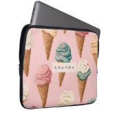 Personalisiertes Retro Vintag Ice Creme Kronmuster Laptopschutzhülle (Vorne Rechts)