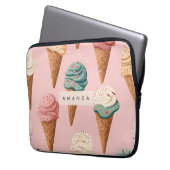 Personalisiertes Retro Vintag Ice Creme Kronmuster Laptopschutzhülle (Vorderseite Links)