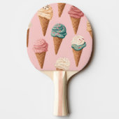 Personalisiertes Retro Vintag Ice Creme Kronmuster Tischtennis Schläger (Rückseite)