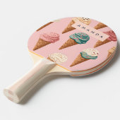 Personalisiertes Retro Vintag Ice Creme Kronmuster Tischtennis Schläger (Vorderseite)