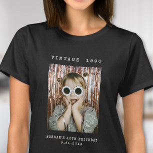 Personalisiertes Retro-Vintage-Foto-Geburtstag T-Shirt