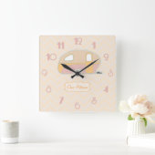 Personalisiertes Retro-Vintages Caravan-Design Quadratische Wanduhr (Zuhause)