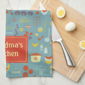 Personalisiertes Retro-Vintages Kochmuster Geschirrtuch (Viertel Falte)