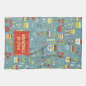 Personalisiertes Retro-Vintages Kochmuster Geschirrtuch (Horizontal)