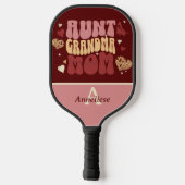 Personalisiertes Retro-Vintages Muttertagsgeschenk Pickleball Schläger (Rückseite)
