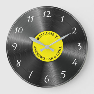 Personalisiertes Retro-Vinyl-Album Vintage-Schallp Große Wanduhr