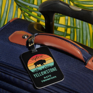 Personalisiertes Retro Yellowstone National Park Gepäckanhänger