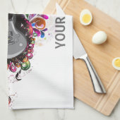 Personalisiertes Retromusikhandtuch Küchentuch (Viertel Falte)