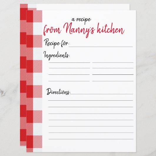 Personalisiertes Rezept (Vorne/Hinten)