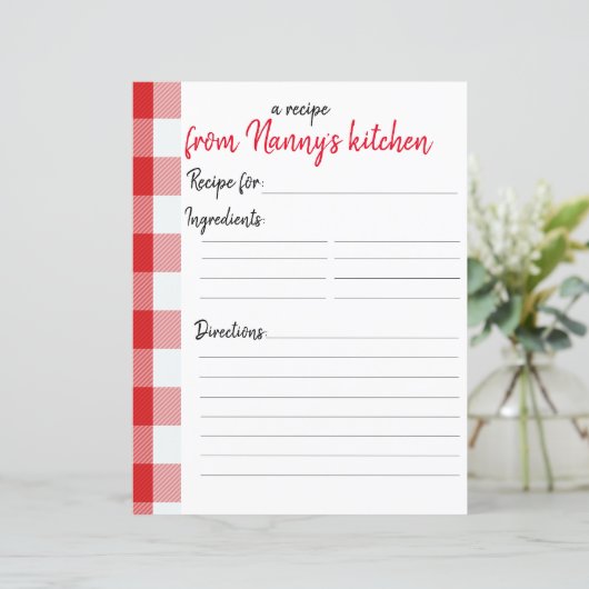 Personalisiertes Rezept (Stehend Vorderseite)