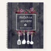 Personalisiertes Rezept aus rustikalem Holz Notizblock (Vorderseite)