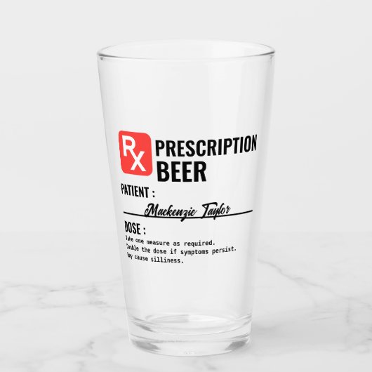 Personalisiertes Rezept Getränk Glas (Vorderseite)